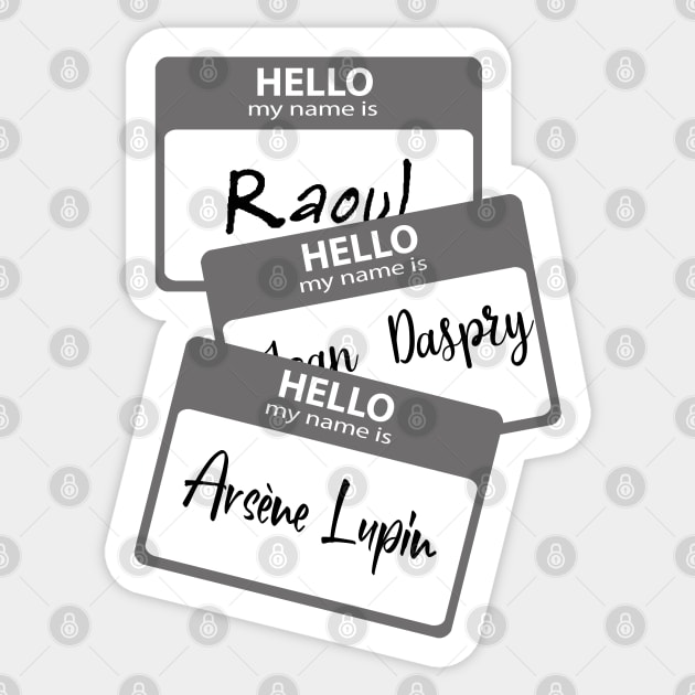 Arsène Lupin book name tag Sticker by Bookishandgeeky